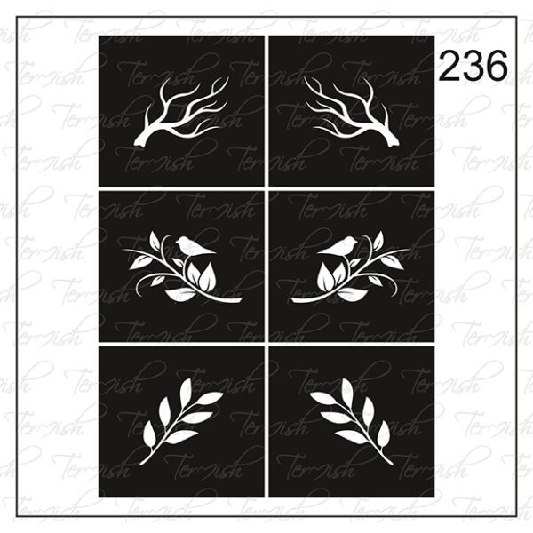 Plantilla para aerografía y diseño de uñas Nº 236