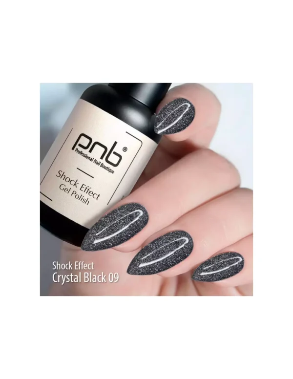 PNB Esmalte semipermanente Shock Effect - 09 Crystal Black - 8ml - Imagen 2