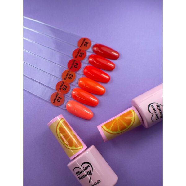 ESMALTE SEMIPERMANENTE NARANJA 01- ILLUSION BEAUTY 7ML - Imagen 5
