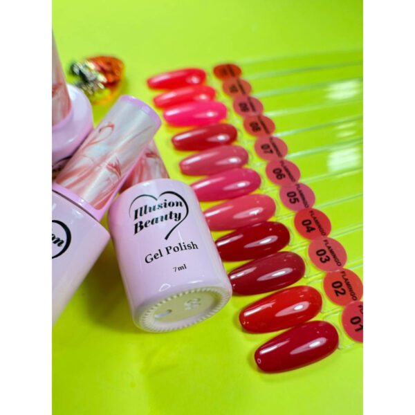ESMALTE SEMIPERMANENTE ROSA 05 FLAMINGO ILLUSION BEAUTY 7ML - Imagen 4