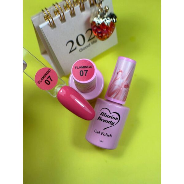 ESMALTE SEMIPERMANENTE ROSA 07 FLAMINGO ILLUSION BEAUTY 7ML