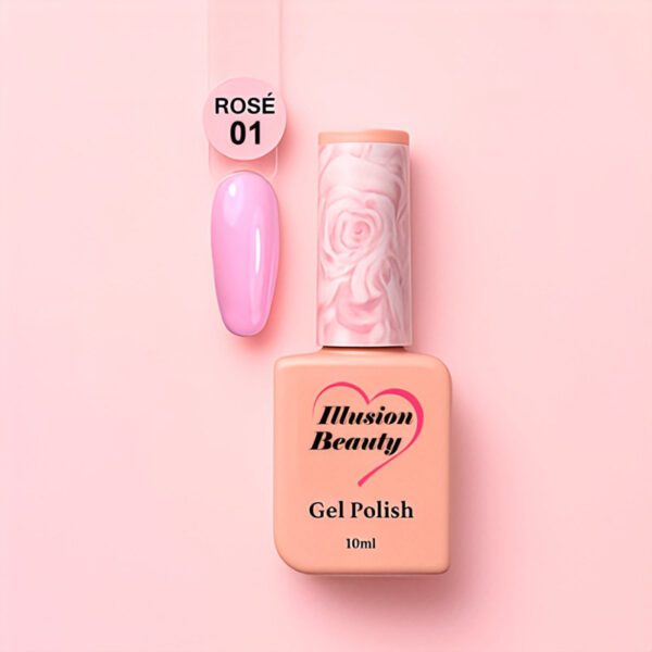 ESMALTE SEMIPERMANENTE ROSÉ 01 - ILLUSION BEAUTY 10 ML COLECCIÓN ROSÉ