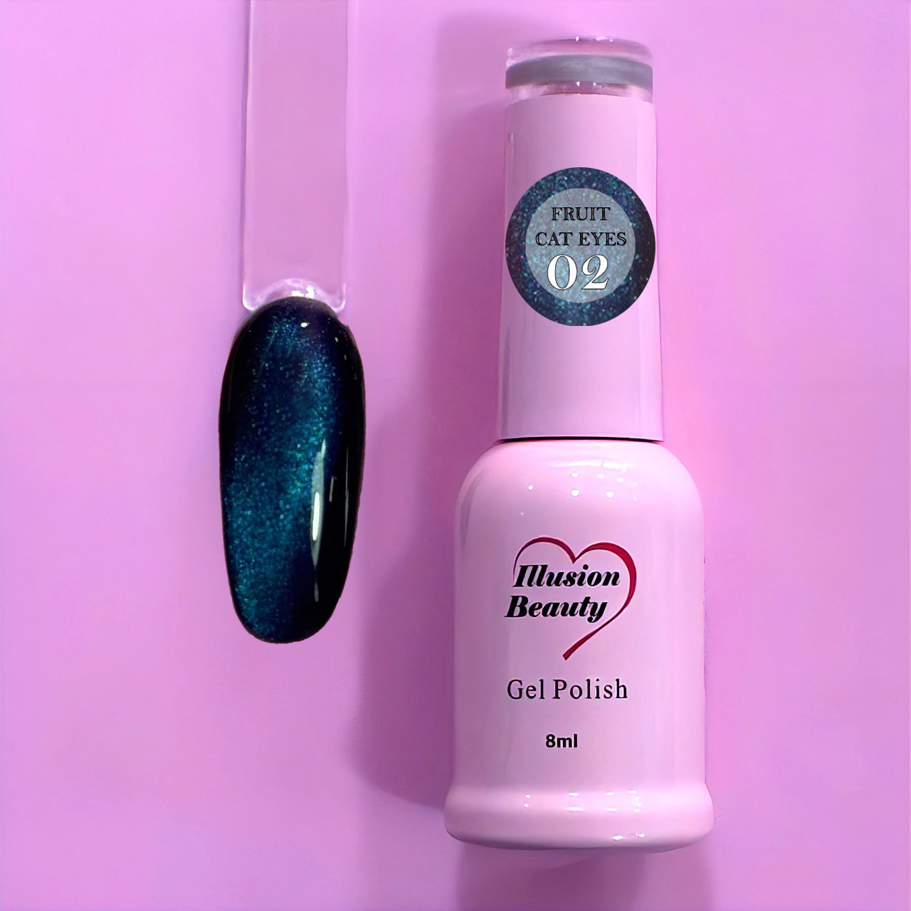 Esmalte Semipermanente Fruit Cat Eyes 02 Arándano Negro – Illusion Beauty | 8 ml