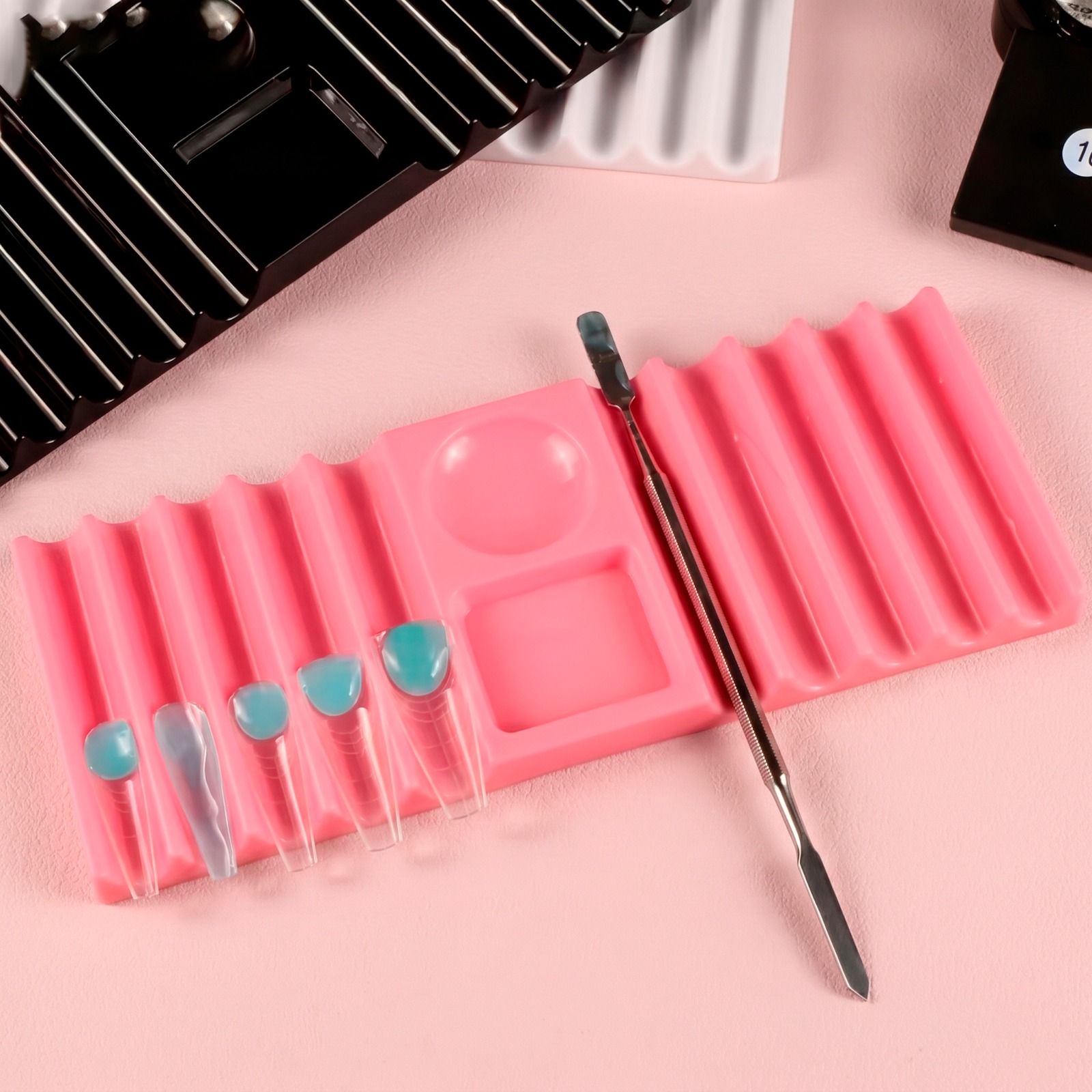 Bandeja Organizadora Rosa para Tips Dual Forms - Imagen 2