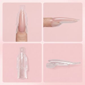 Tips Dual Nails SANDWICH Forms CLIP CONTROL Illusion Beauty – 120 unidades y espátula aplicadora